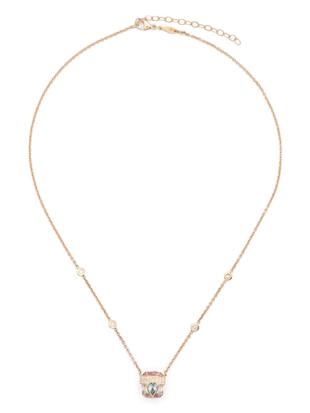 Jacquie Aiche 14kt yellow gold tourmaline diamond necklace