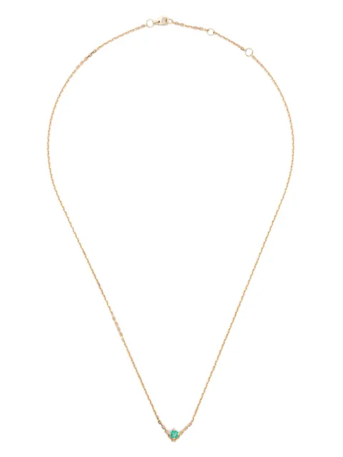 Yvonne Léon 18kt yellow gold Solitaire V emerald pendant necklace