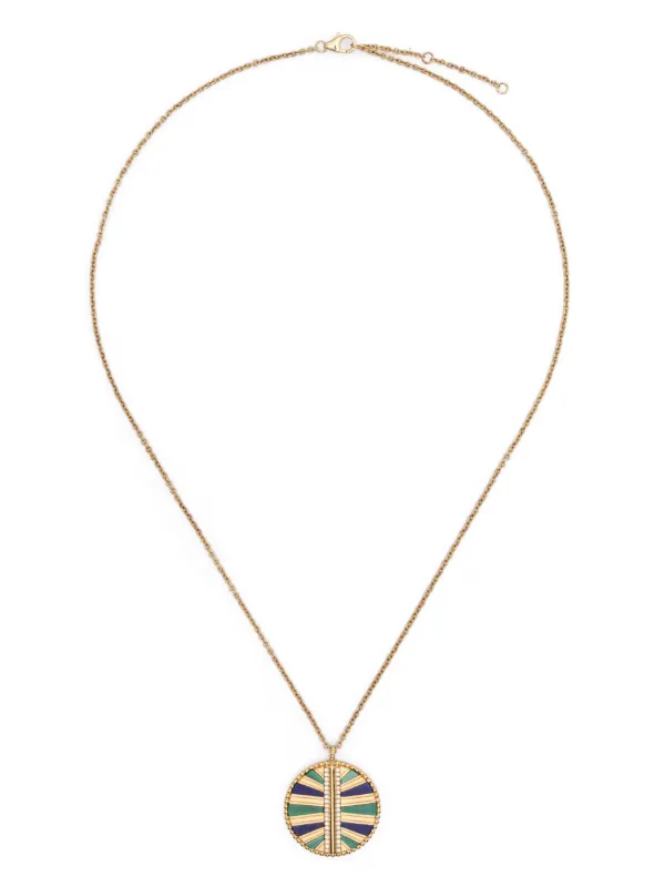 Yvonne Léon 9kt Yellow Gold Backgammon Multi-stone Necklace
