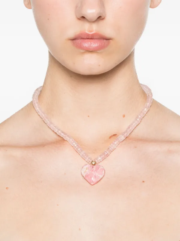 Jia Jia 14kt Yellow Gold Aurora Rhodochrosite and Quartz Necklace