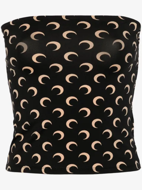 Marine Serre moon printed jersey Second Skin tube top