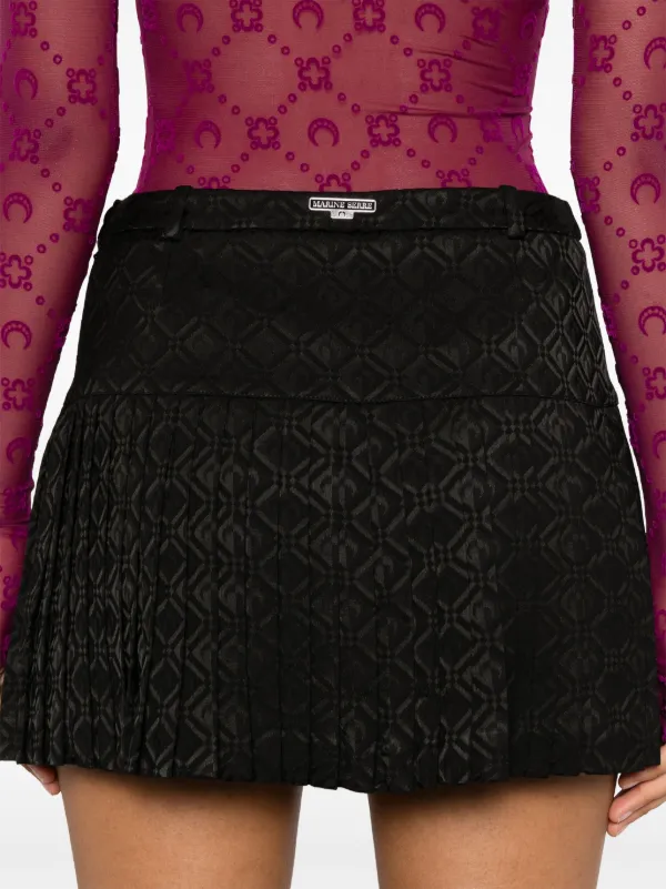 Marine Serre Moon Diamond-jacquard Mini Skirt | Black | FARFETCH