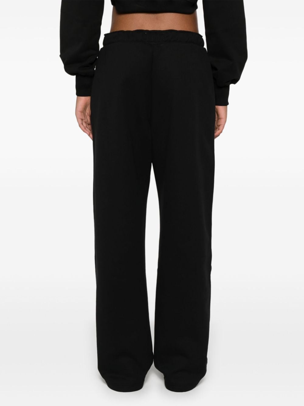 Shop Marine Serre Moon-logo Fleece Track Pants In Black