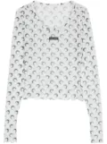 Marine Serre Crescent Moon mesh top - White