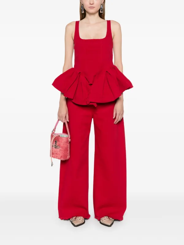 Marques'Almeida high-rise Boyfriend Jeans | Red | FARFETCH