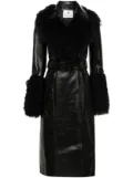 Marine Serre Moonogram leather trench coat - Black