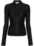 Marine Serre draped jersey blouse - Black