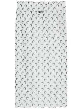 Marine Serre crescent-moon-print Midi Skirt | White | FARFETCH
