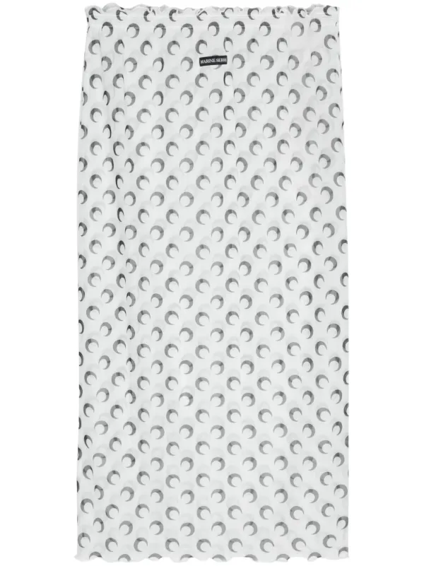 Tan All Over Moon Flou Midi Skirt by Marine Serre on Sale