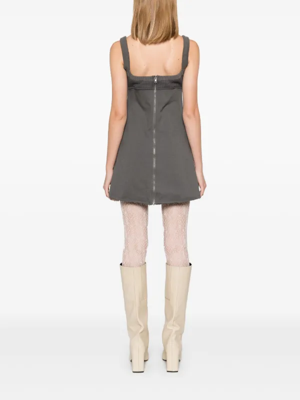 Elena Velez waffle-knit Corset Mini Dress | Grey | FARFETCH