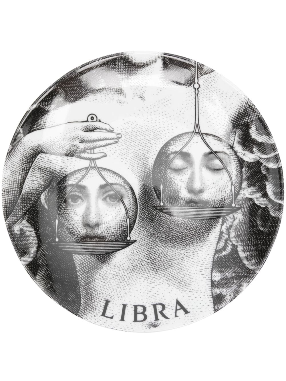 Shop Fornasetti Tema E Variazioni N.354 Libra Wall Plate (26cm) In Black