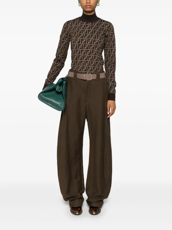 FENDI FF-jacquard Sweater | Brown | FARFETCH ZA