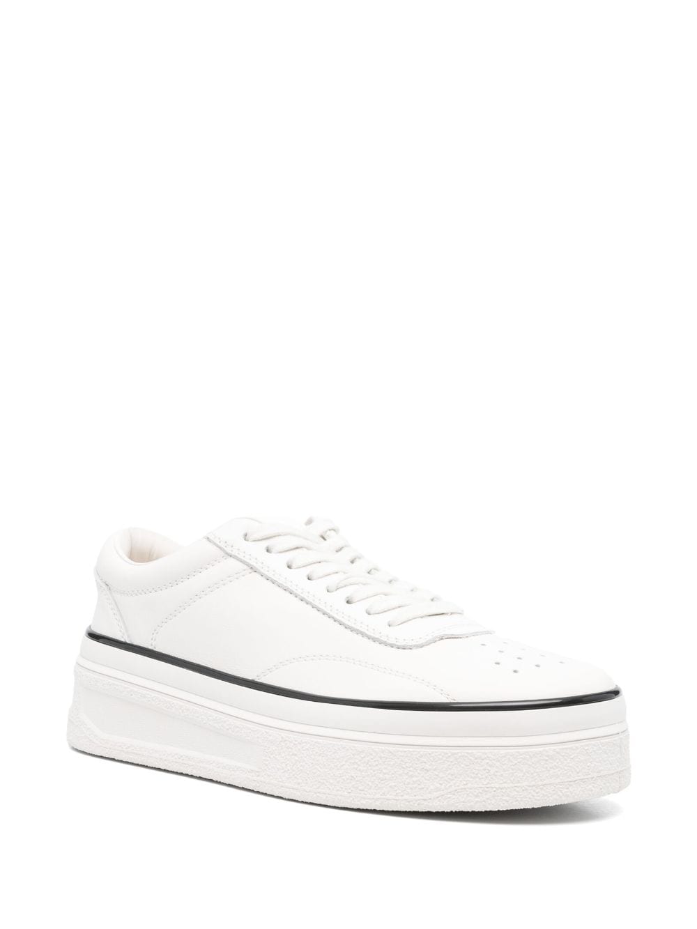 Shop Jil Sander Platform Sneakers In White