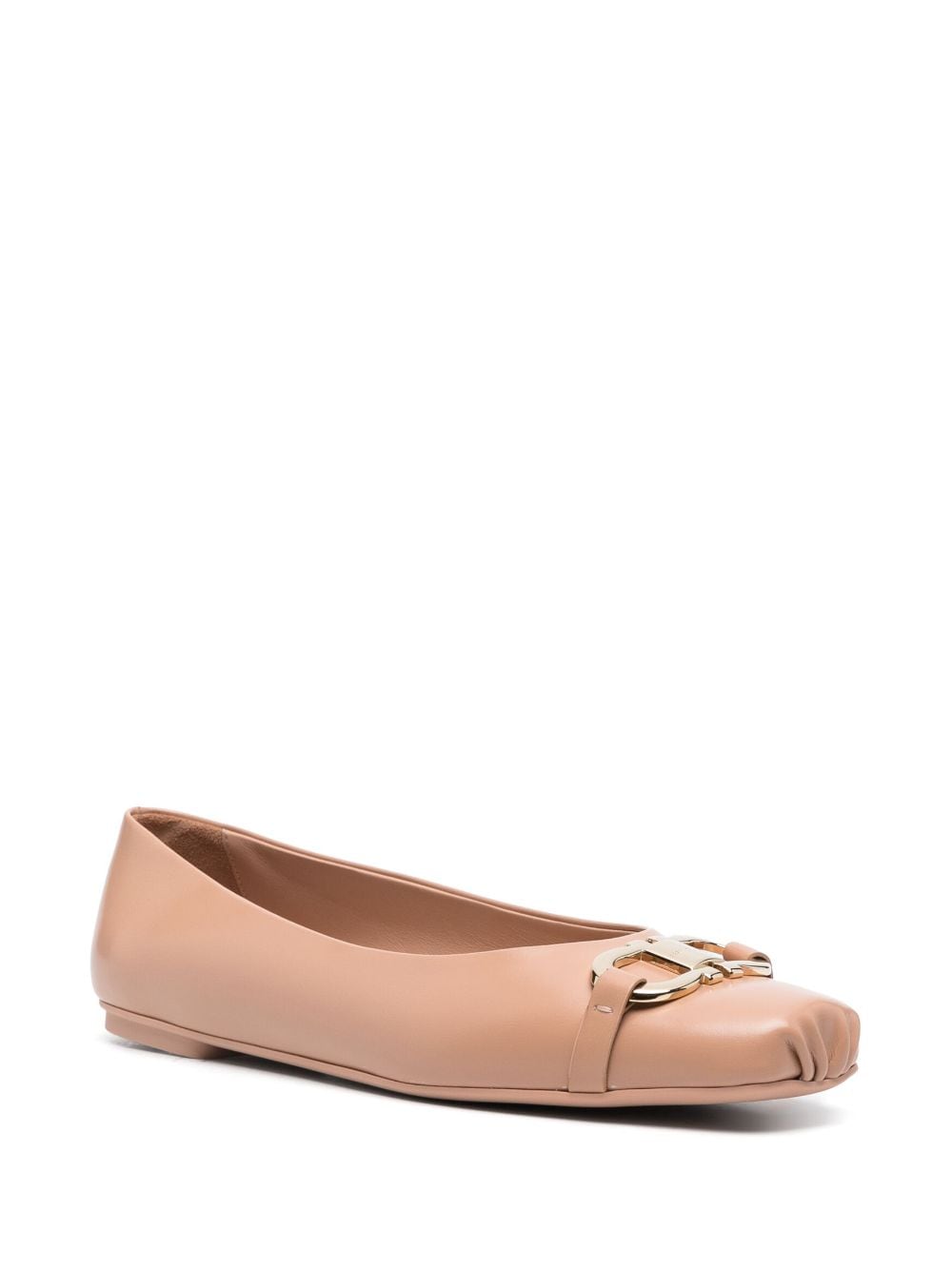 Ferragamo Ballerina's met Gancini-gesp - Bruin