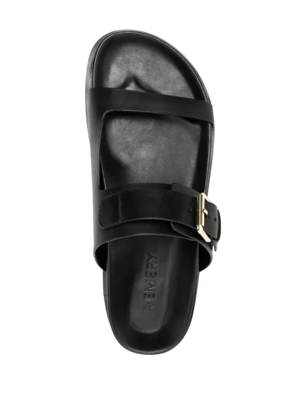 Black leather slider new arrivals