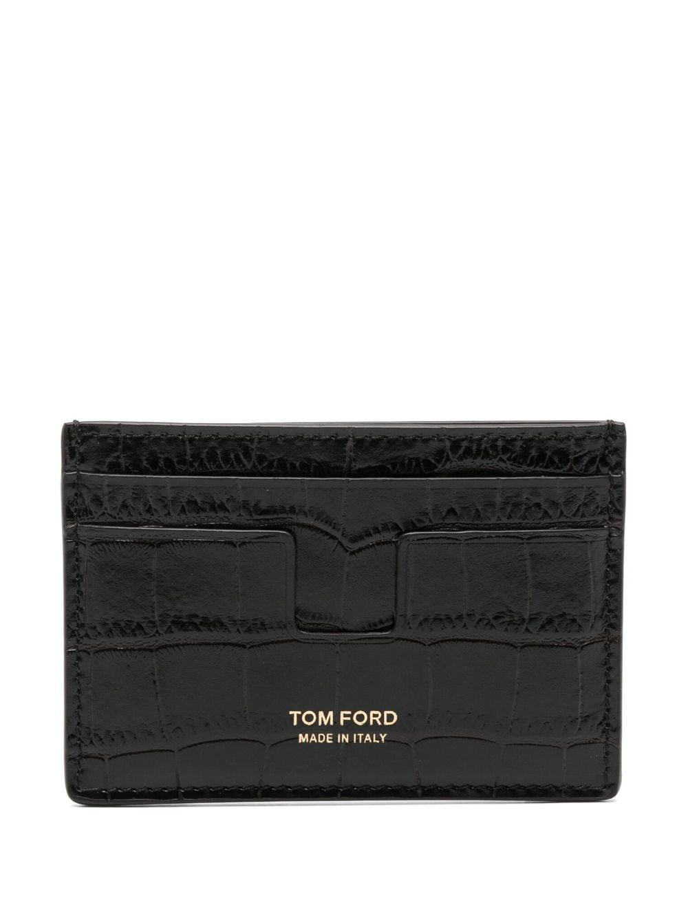 TOM FORD Portacarte con logo - Marrone