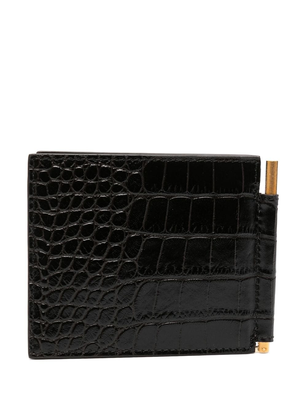 Shop Tom Ford Crocodile-embossed Money Clip Wallet In 褐色