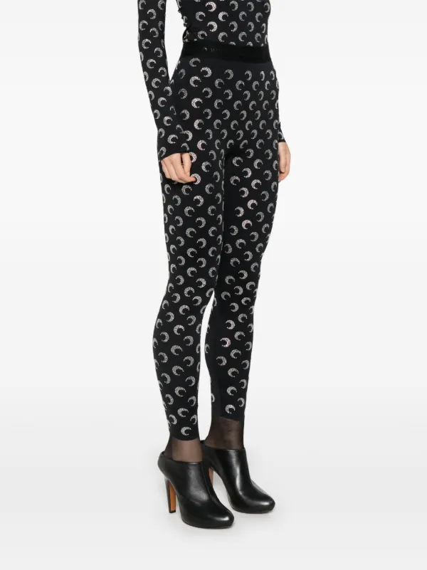Marine Serre Crescent Moon embellished Leggings Black FARFETCH BH