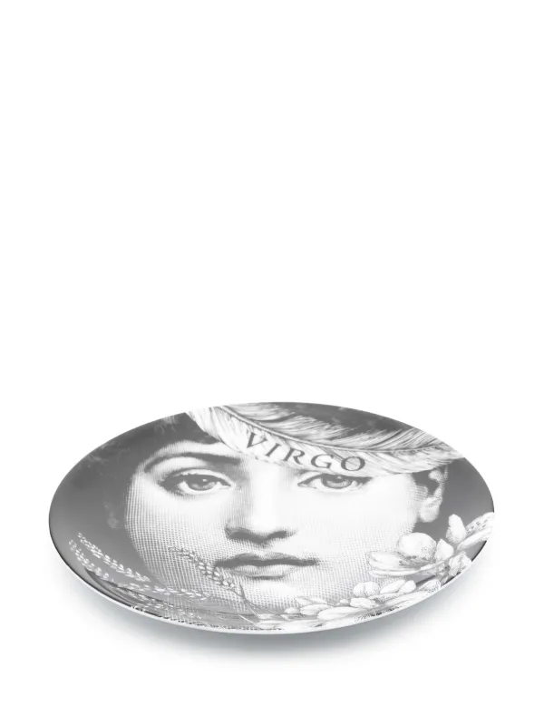 Fornasetti Tema e Variazioni n.353 Virgo Wall Plate (26cm) | Black