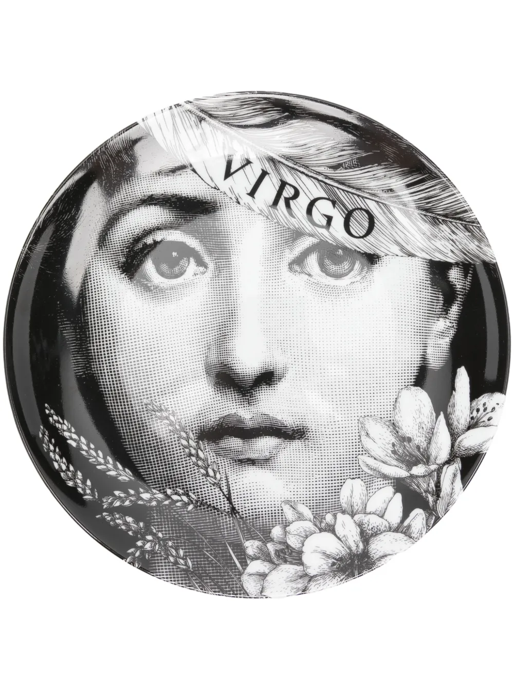 Fornasetti Tema e Variazioni n.353 Virgo wall plate (26cm) | Black | Image 1