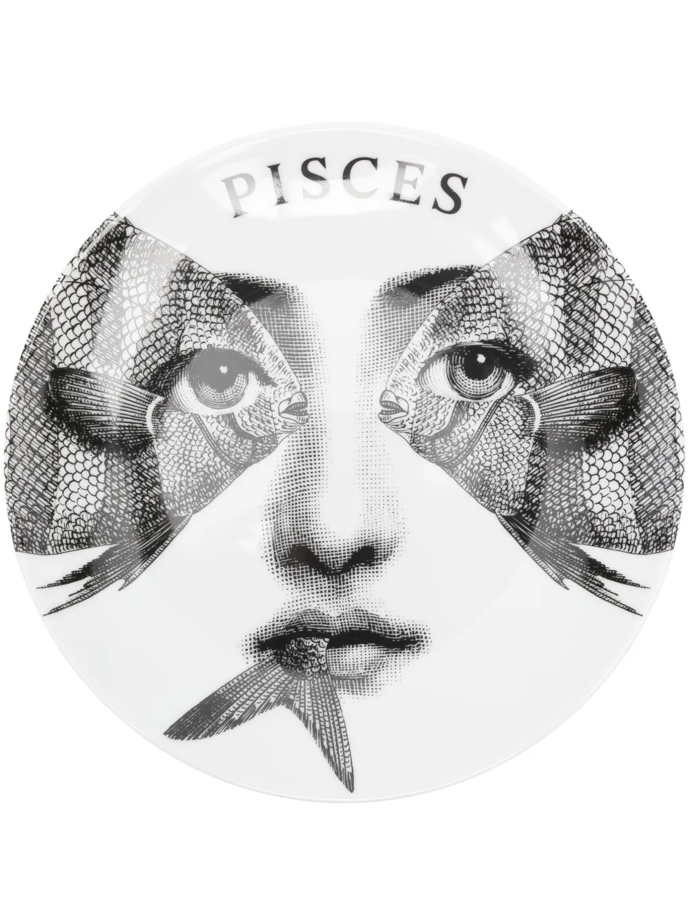 Fornasetti Tema e Variazioni n.359 Pisces wall plate (26cm) | White | Image 1