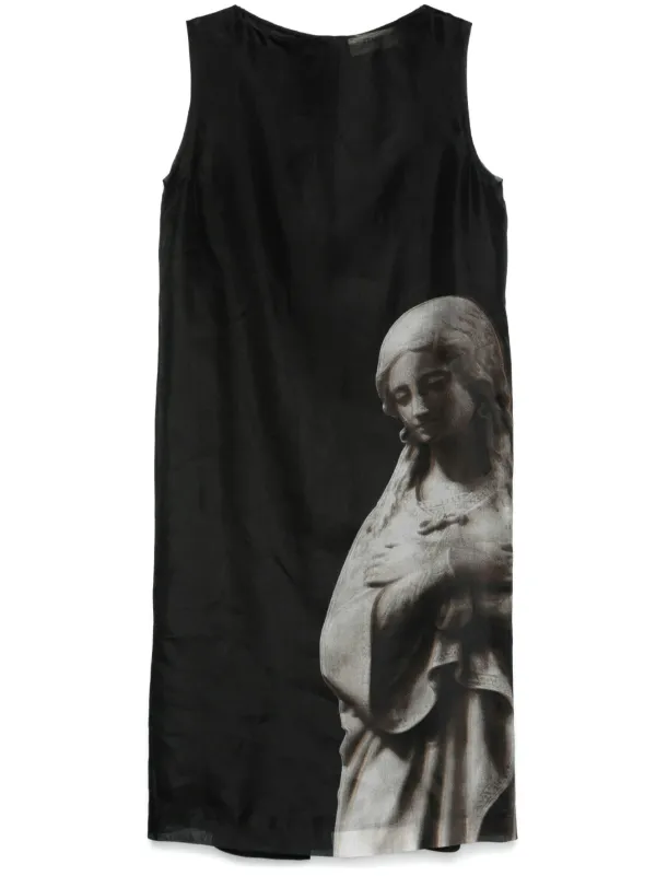 Fendi Roman Statue-print Midi Dress - Black