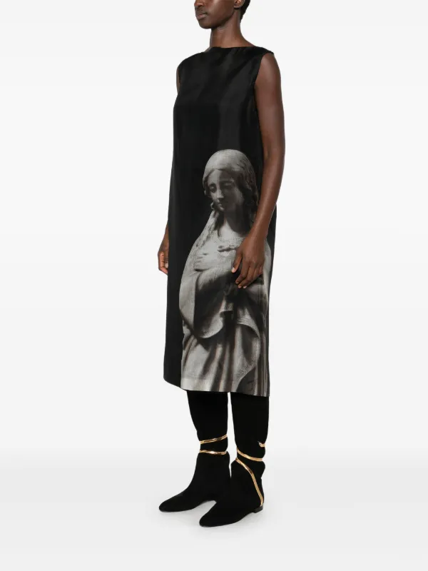 FENDI Roman statue print Midi Dress Black FARFETCH IE