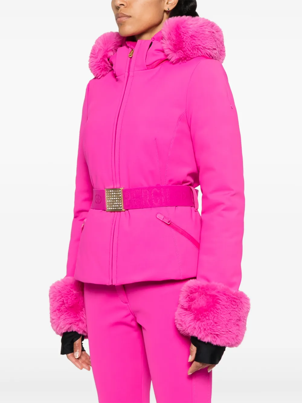 Goldbergh Ski-jack met logoplakkaat Roze