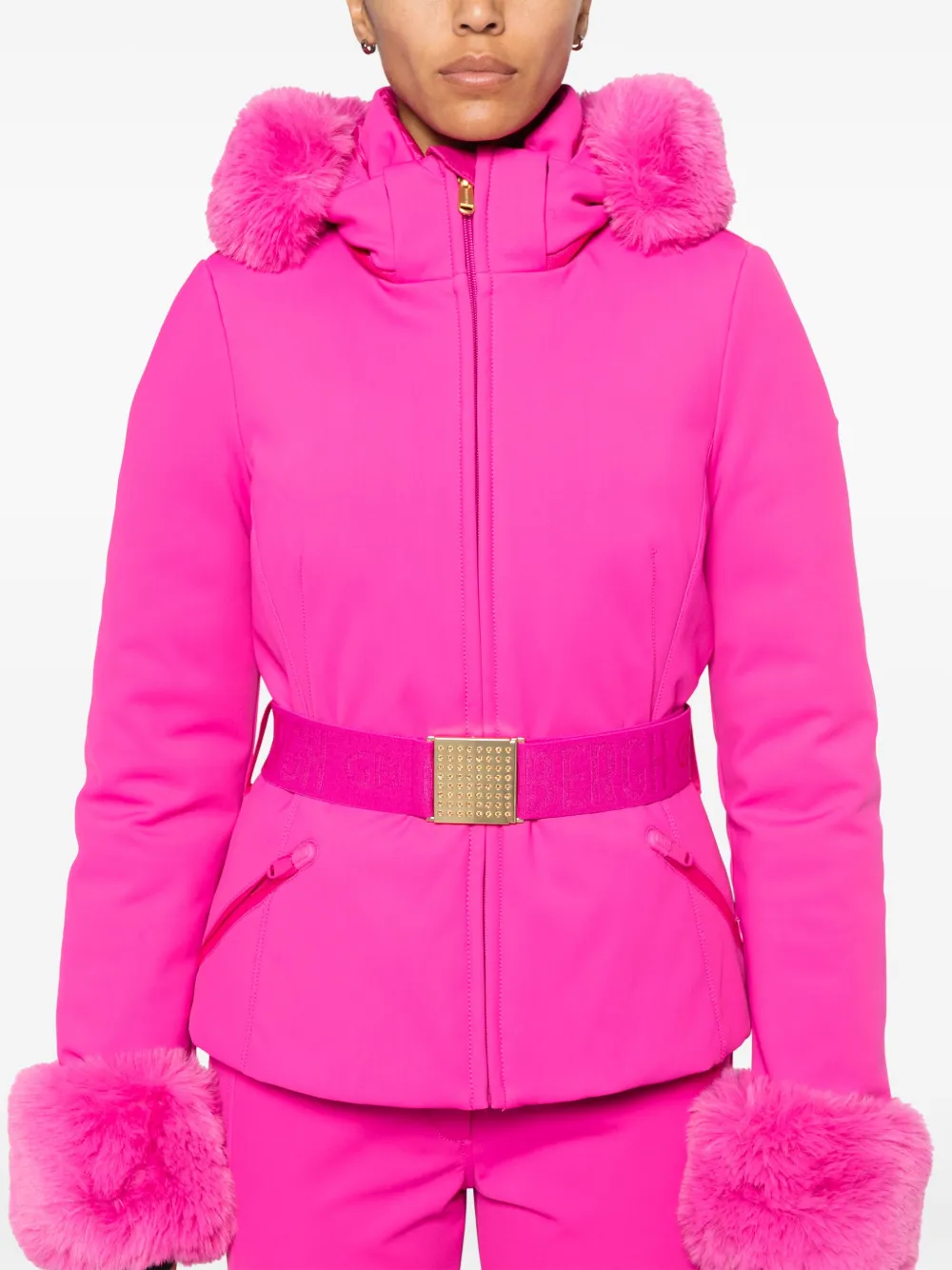 Goldbergh Ski-jack met logoplakkaat Roze