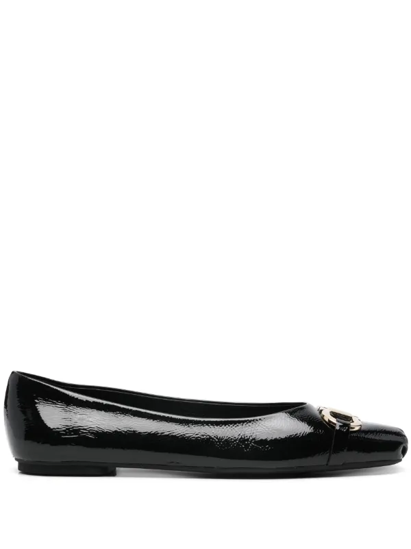シューズ・サンダルその他 Ferragamo Black Gancini heeled ballerina in suede 23886157_55093490_600.jpg