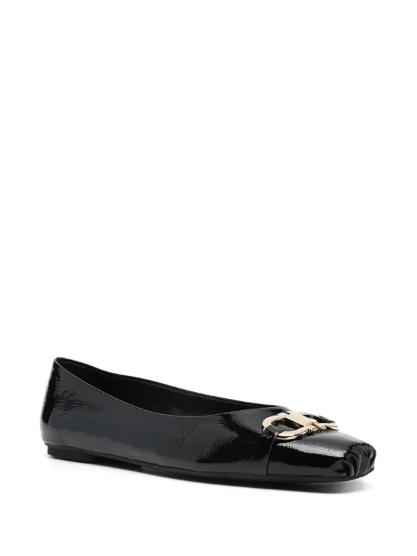 Ferragamo Gancini-buckle Ballerina Shoes | Black | FARFETCH