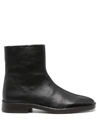 LEMAIRE レザーアンクルブーツ | ブラック | FARFETCH JP