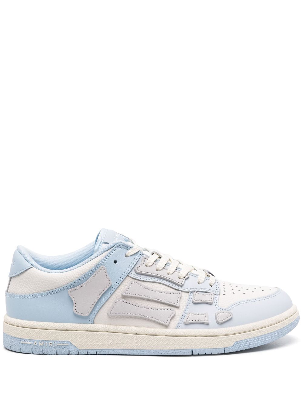 Shop Amiri Skel Leather Sneakers In White