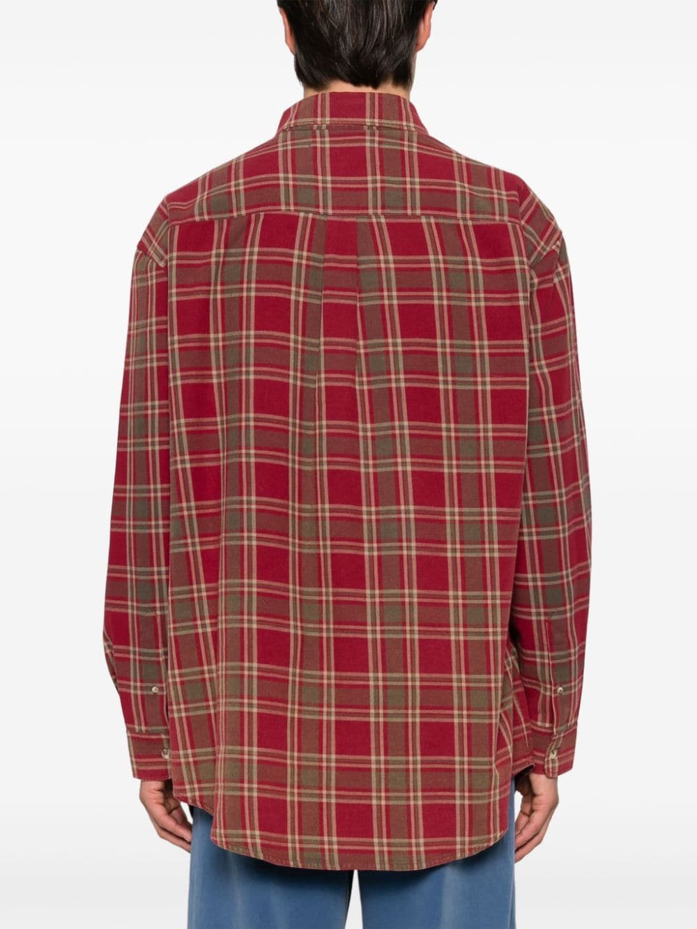 Shop Erl Plaid-check Shirt In Red