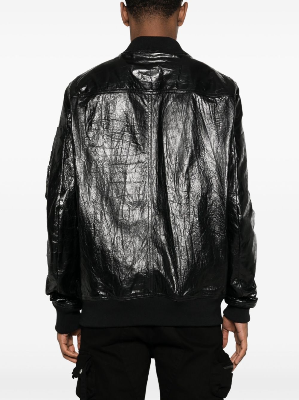 Shop Rick Owens Classic Flight Leather Bomber Jacket In Black