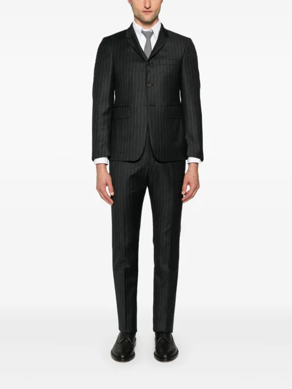 【送料&関税込】Thom Browne Wool Tailored Trousers Thom Browne Pinstripe Wool Trousers | Grey | FARFETCH