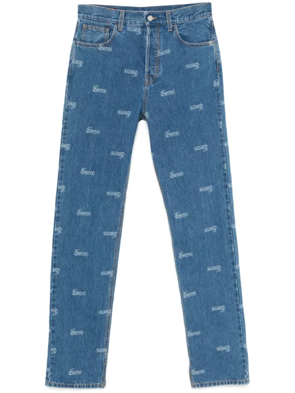 『4年保証』 Gucci logo-print FARFETCH | Blue | Jeans パンツ
