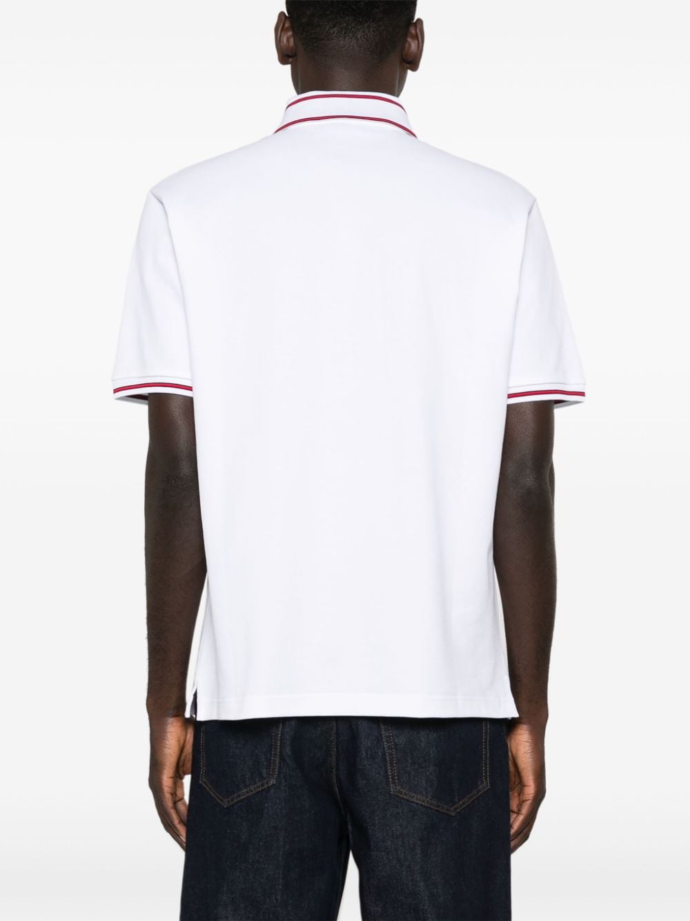 Shop Gucci Logo-collar Polo Shirt In White