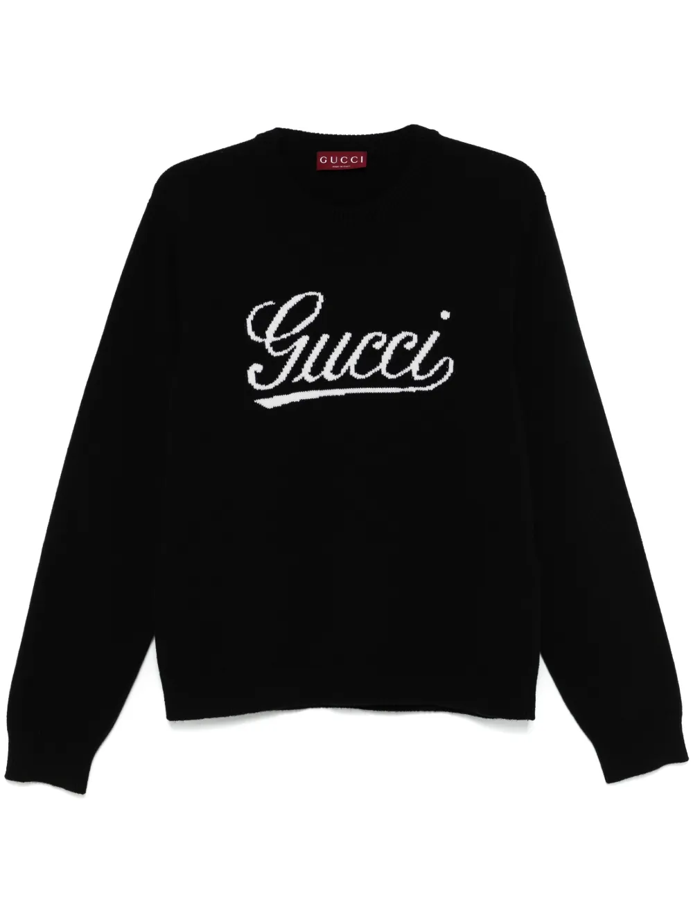 Gucci ロゴ インターシャニットセーター | ブラック | FARFETCH JP