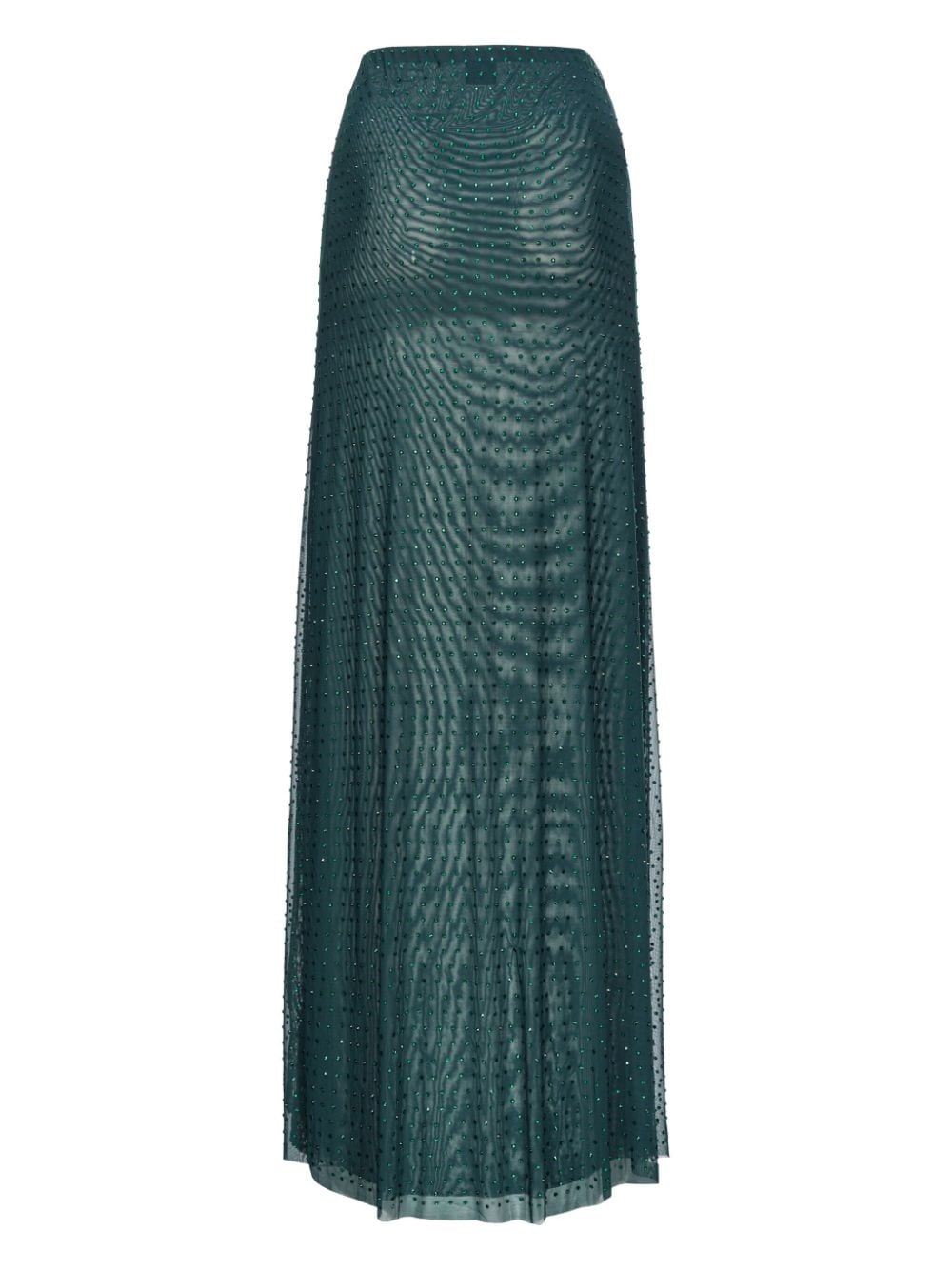 Shop Pinko Le Havre Crystal-embellished Maxi Skirt In Green