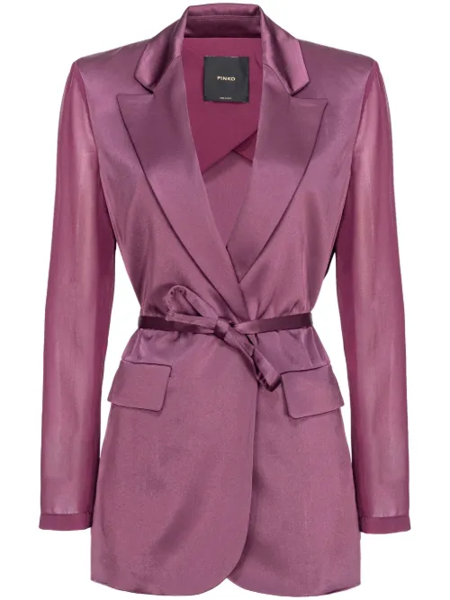 Blazer satiné à taille ceinturée - PINKO - Modalova