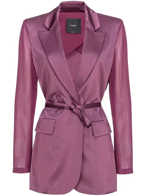 アウターその他 PINKO Woman Blazer Beige 100987A0IM C28 Elegant linen and silk organza blazer PINKO → Shop Online