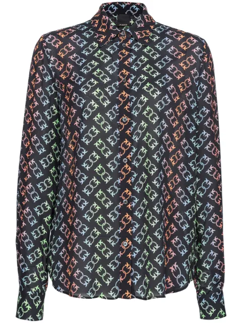 PINKO New Nora Love Birds-pattern shirt