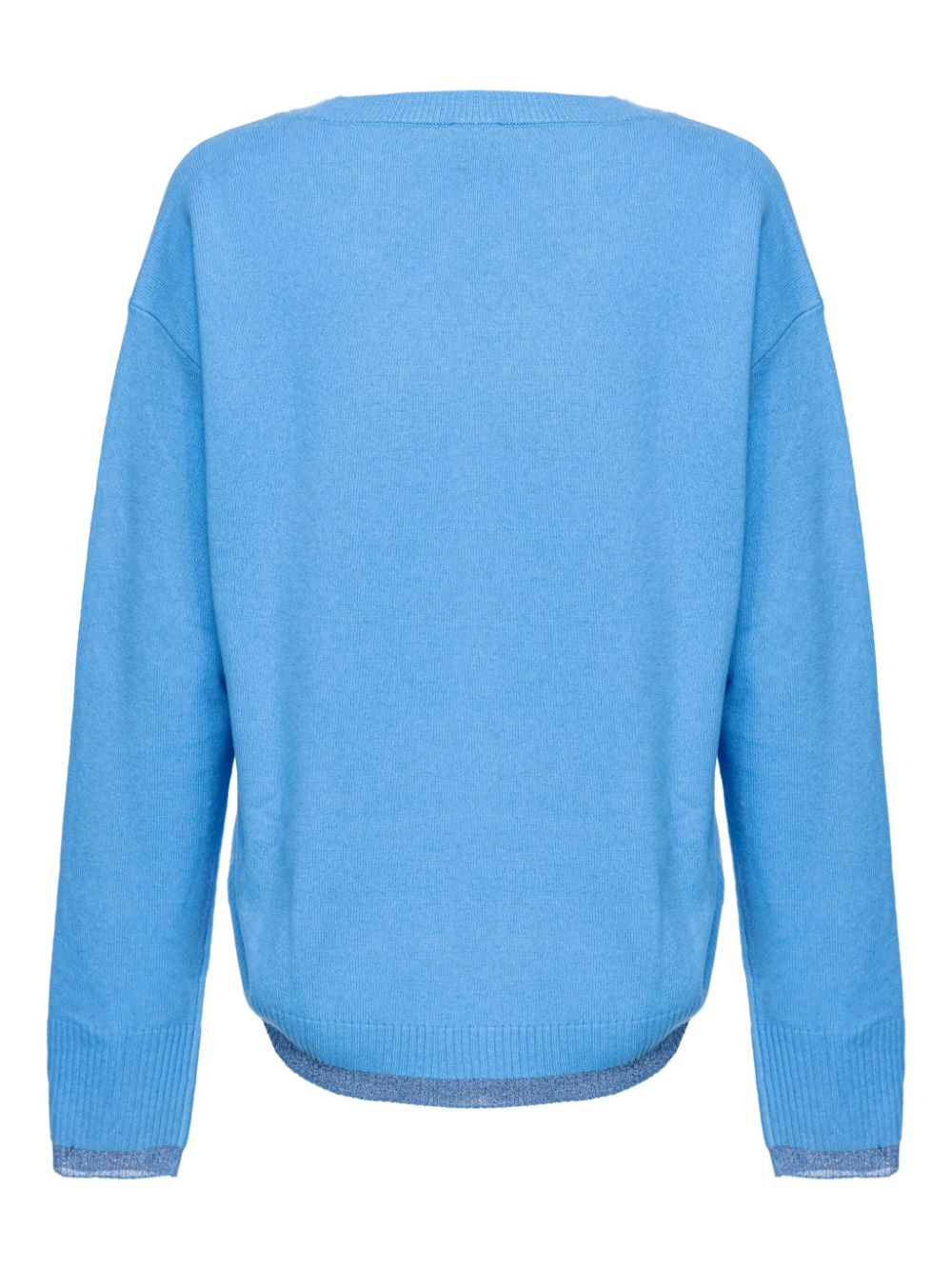 Shop Pinko Logo-embroidered Fine-knit Jumper In Blue