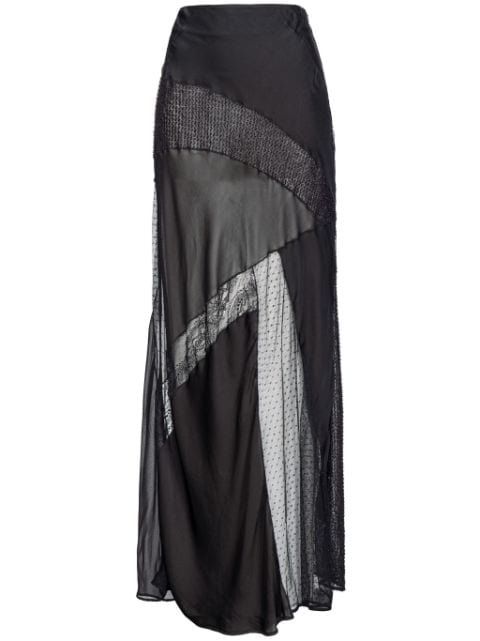 PINKO panelled semi-sheer maxi skirt