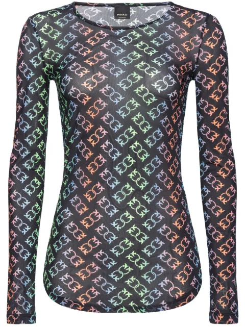 PINKO Love Birds monogram blouse