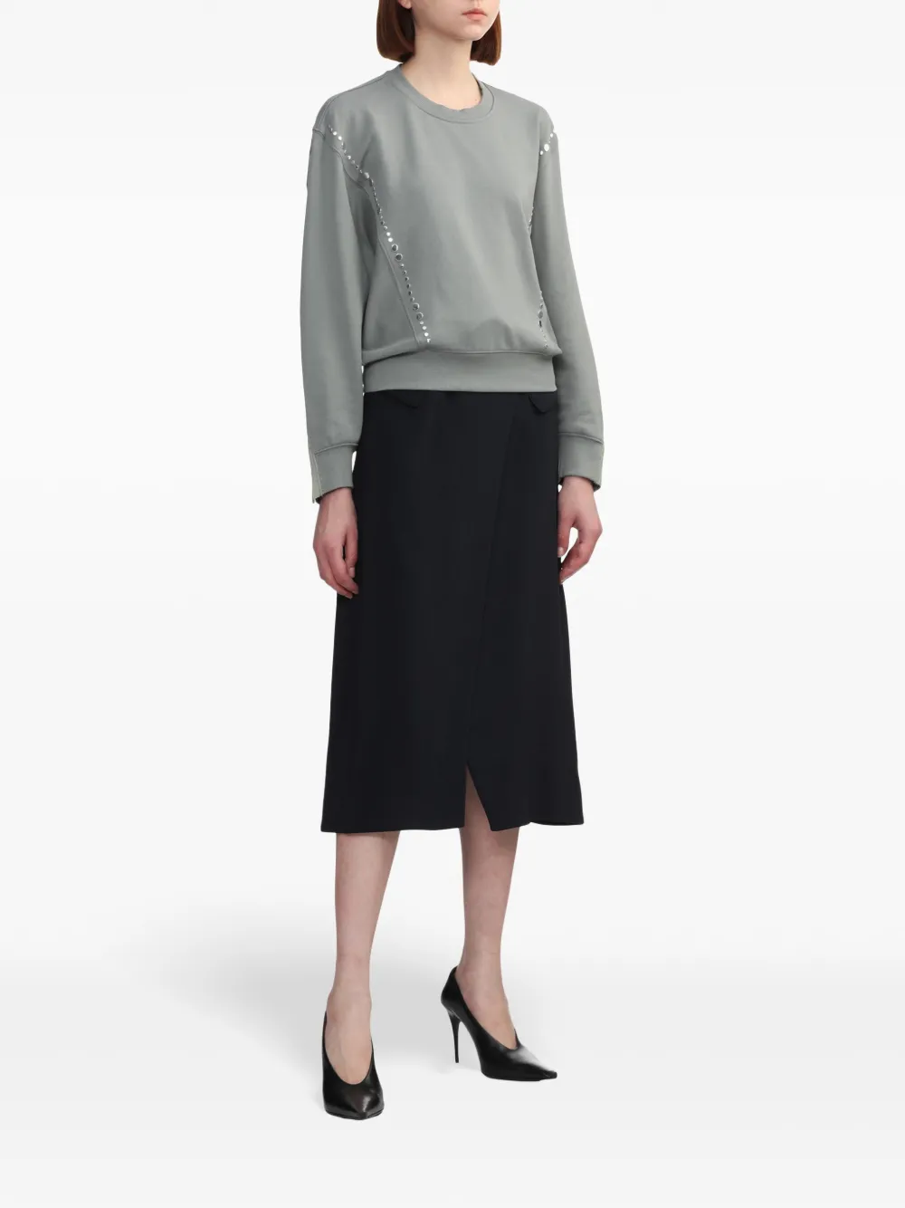 3.1 Phillip Lim Sweater verfraaid met vlakken - CONCRETE
