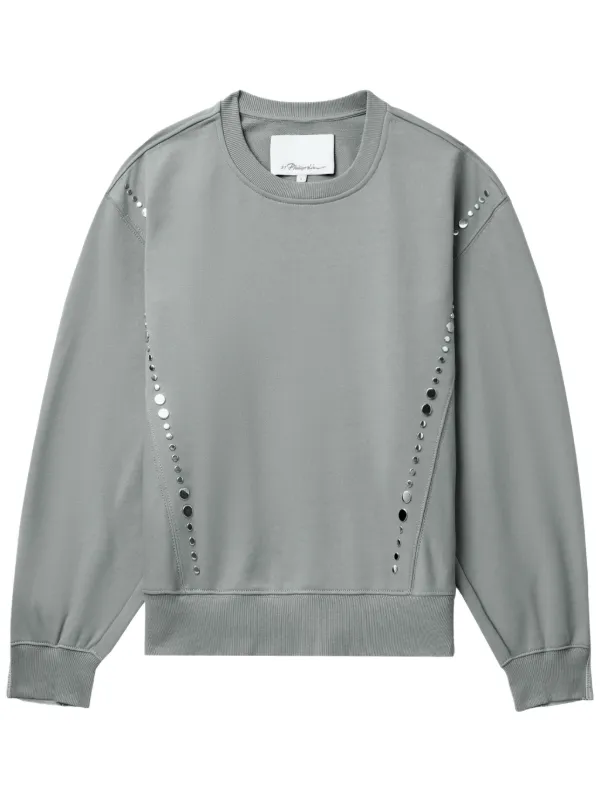 3.1 Phillip Lim Embellished panelled design Sweatshirt Grey FARFETCH AO
