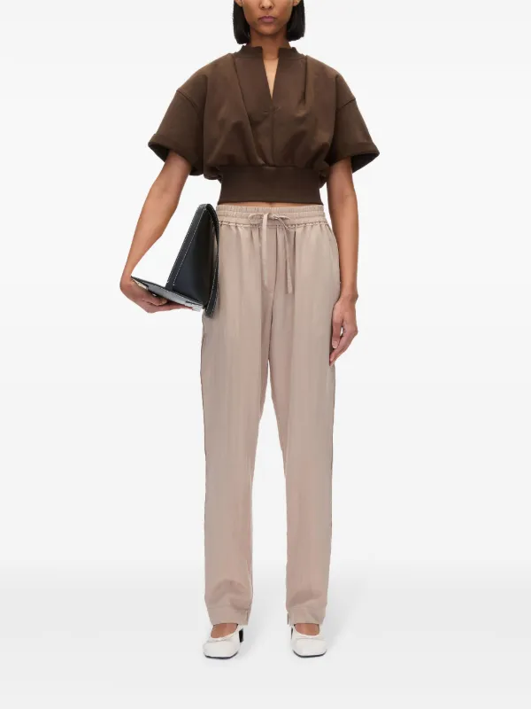 3.1 Phillip Lim V-neck Cotton T-shirt | Brown | FARFETCH CA