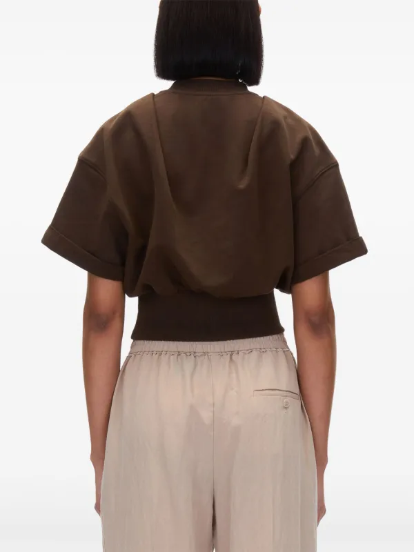 3.1 Phillip Lim V-neck Cotton T-shirt | Brown | FARFETCH CA